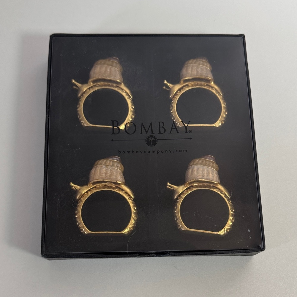 Bombay Gold Snail Design Napkin Rings